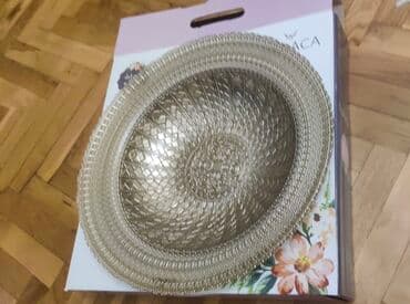 Süfrə qab-qacaqı: Dekorativ şüşə qab - Material: qalın şüşə - Rəng: gümüşü/metallik — 2