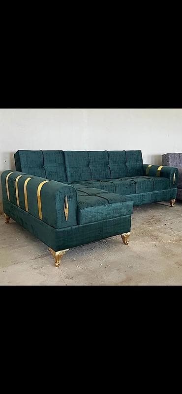 Künc divan – klassik və modern üslubun birləşməsi - L‑şəkilli künc