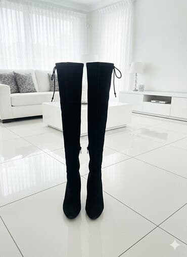 Qadın dizüstü çəkmələr – qara - Model: Dizüstü (over-the-knee) uzunluq