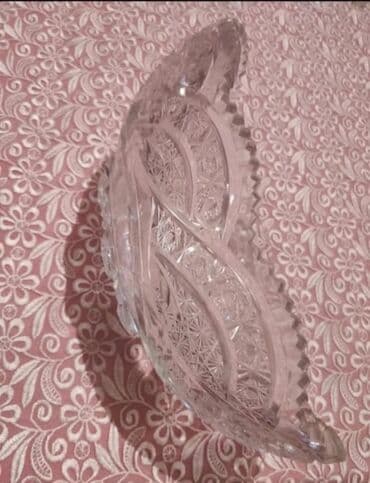 вазы ручной работы: LODKA BOYUK XRUSTAL DEFFEKTI YOXDU 50 MANAT — 3