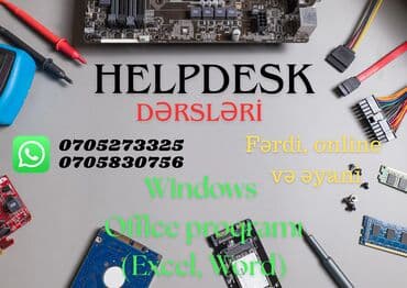 Helpdesk dərsləri – fərdi, online və əyani formatlarda. Proqram: -