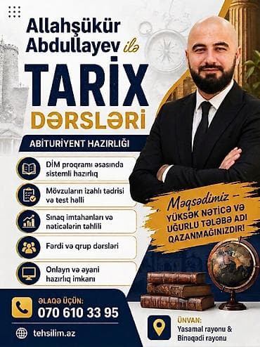 gitara kursu: Repetitor, Tarix, Azərbaycan dili, Abituriyent hazırlığı, İmtahanlara hazırlıq — 1