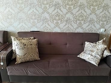 ofis divan: Qonaq otağı dəsti – divan + 2 kreslo + orta stol - Rəng: tünd — 1