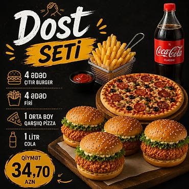 quş vuran: Dost Seti – doyumlu paylaşım menyusu Paketin tərkibi: - 4 ədəd çıtır — 1