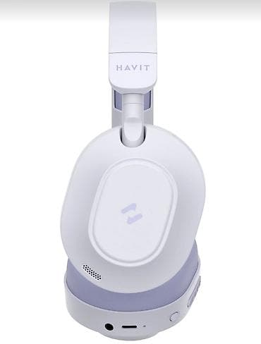 Havit over-ear simsiz qulaqlıq - Dizayn: Ağ-bənövşəyi rəng palitrası — 4