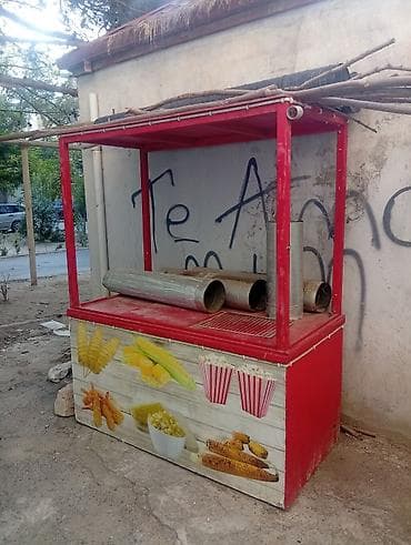 kiosk press: Küçə satış köşkü – qarğıdalı və popkorn tematikası - Material: metal — 2