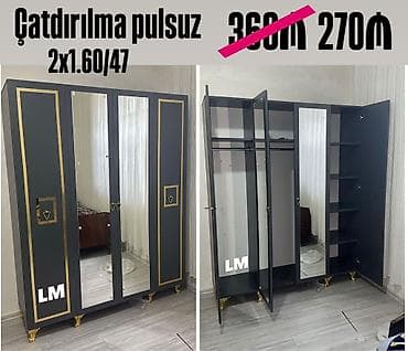 Dörd qapılı dolablar təmiz laminatla 📌 Qiymət : 270₼ Ölçü : 2 x 1.60 at lalafo.az Dörd qapılı dolablar təmiz laminatla 📌 Qiymət : 270₼ Ölçü : 2 x 1.60