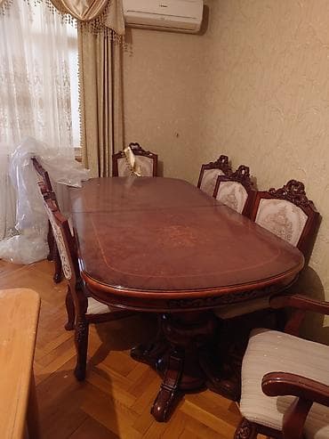 Qonaq otağı üçün, Oval masa, 8 stul