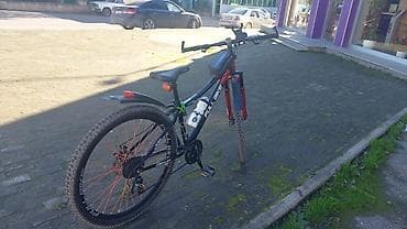 velosipedi: FULL BIKE dağ velosipedi - Çərçivə: yüngül lehimli, qara/qırmızı rəng — 4