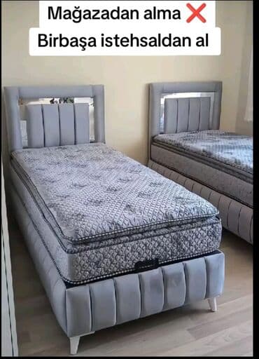 Masalar və oturacaqlar: Yeni, Təknəfərlik çarpayı, Bazalı, Matras ilə, Siyirməsiz, Azərbaycan — 9