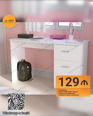 stolun: Düz masa, Stulsuz, Polkasız, Siyirməli, Sadə laminat — 1