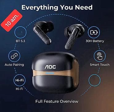 mi qulaqciqlar: Simsiz (Bluetooth) Qulaqcıqlar, rəng - Qara — 9