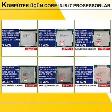 Процессоры для ПК: Kompüter üçün Core i3 i5 i7 Prosessorlar ⭐LGA 1156 (1ci nəsil) İntel — 1