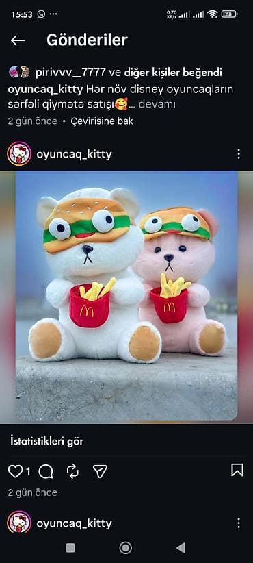 Məhsul: Yumşaq plyuş oyuncaqlar kolleksiyası - Mövzu: sevimli — 2