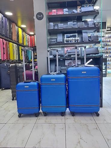 Mavi sərt korpuslu çamadan dəsti – 3 ölçü (S, M, L) - Material