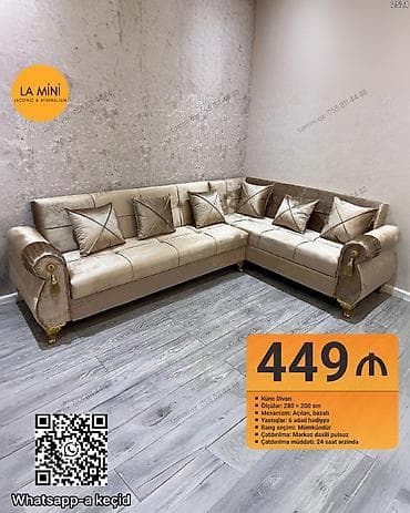 Divanlar: Künc divan, Açılan, Bazalı, Parça, Şəhərdaxili pulsuz çatdırılma — 1