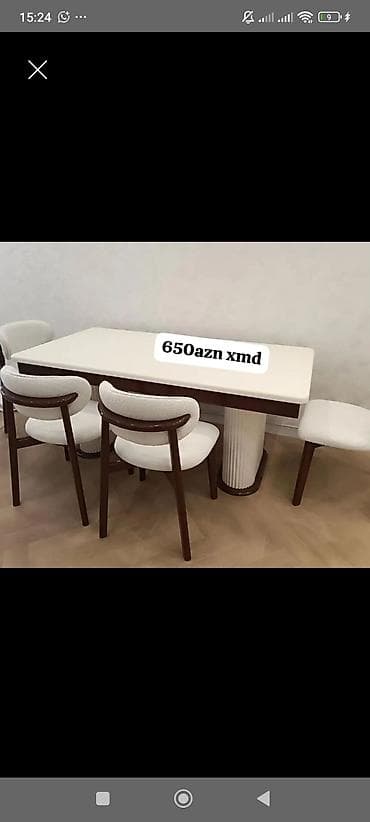 plastik stullar: Yemək masası dəsti Müasir dizaynlı yemək masası və 4 oturacaqdan — 1