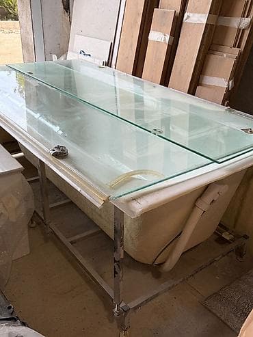 Сантехника: Şüşə qapaqlı vannа (hidromassajlı korpus) Vanna 1.70 duz bucaqli — 1