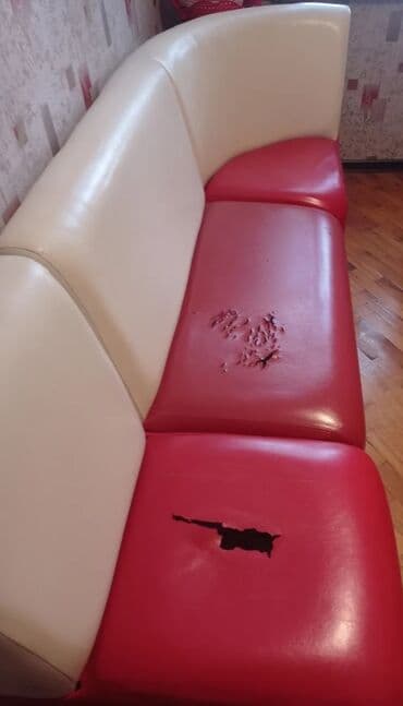 белый кожаный диван: Künc divan, Açılmayan, Bazasız, Süni dəri, Çatdırılma yoxdur — 2