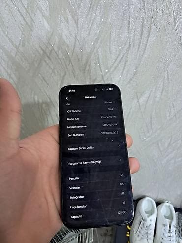 islenmis soyuducu satilir: IPhone 15 Pro, 128 GB, Blue Titanium, Face ID — 7