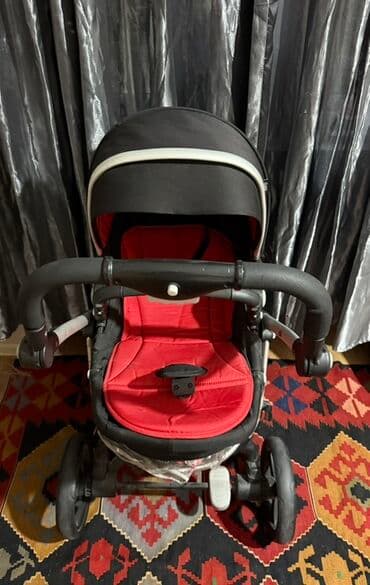 mutsy igo universal arabalar: Uşaq arabası – çoxfunksiyalı, qara-rəngli şassi və qırmızı içliklə — 5