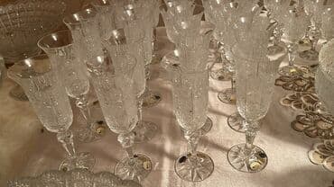 yuxuda qab qaşıq yumaq: Kristal süfrə dəsti - Zərif naxışlı, kəsim ornamentli iri kristal — 29