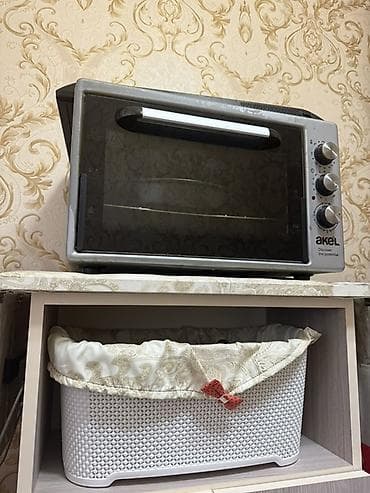 mikro dalgali soba: Duxovka Akel, Elektrik, rəng - Gümüşü, Ayrıca dayanan, İşlənmiş — 1
