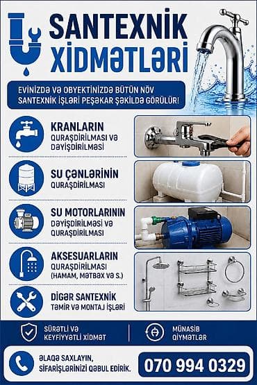 su krant: 🔧 SANTEXNİK XİDMƏTLƏRİ Evinizdə və obyektinizdə bütün növ santexnik — 1