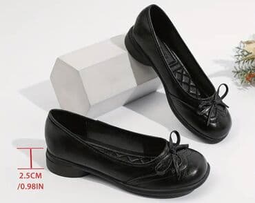 домашние женские тапочки балетки: Yeni 38 ayaqabi geyilmeyb qutudadir deridir Qara rəngli qadın — 1