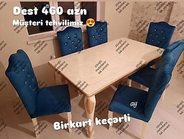 stol ev ucun: Dördbucaq masa, Qonaq otağı üçün, 6 nəfər, Açılan, Azərbaycan, 1 il zəmanət — 1