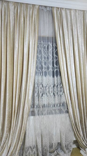 Tül pərdə satılır 6 metrə 3 metreye yiqilib uzunluq 2.80
