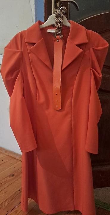 sadə don modelləri: Narıncı rəngli qadın donu – Ölçü36 - Dizayn: Jaket tipli don, dərin — 2