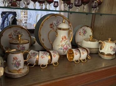 Çay dəstləri və servizlər: Çay dəsti, Farfor, 6 nəfərlik