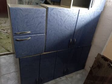 глянцевая мебель: Mətbəx şkafı dəsti - Material: laminat/LDSP korpus, mavi rəngli — 3