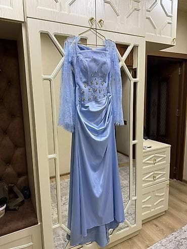 TƏCİLİ SATILIR Zərif mavi rəngdə axşam/gecə libası Libas cəmi 1 dəfə