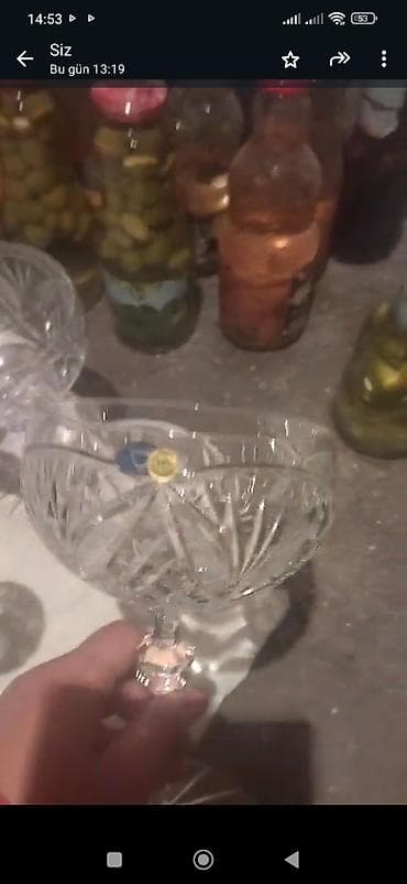 mətbəx dəstləri: Qədəhlər, rəng - Yaşıl, Xrustal, 6 ədədli dəst — 3