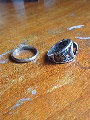 dini gümüş üzüklər: İki üzük dəsti - Material: metal (gümüş rəngli). - Tərkib: 2 ədəd — 1