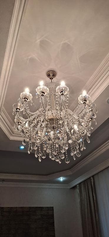 İşıqlandırma: Çılçıraq, 10 və daha çox lampa, Xrustal — 1