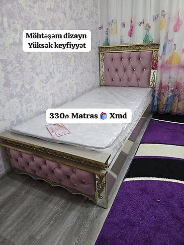 baza yataq: Yeni, Təknəfərlik çarpayı, Matras ilə — 1