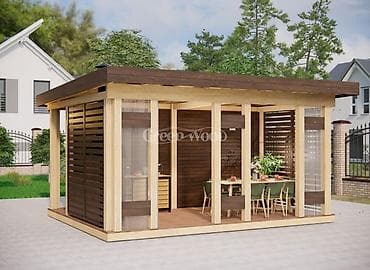 slanq: Bağ üçün taxta besedka/pavilon - Material: keyfiyyətli ağac karkas — 2