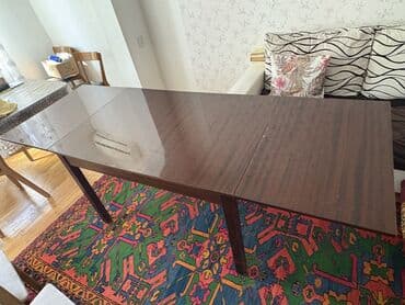 qabaq ustolu: Qonaq masası, İşlənmiş, Açılan, Dördbucaq masa — 4