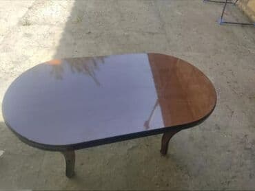 Jurnal masası, Açılmayan, Taxta, Oval masa