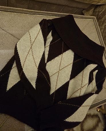 Plaşlar: Qadın/kişi üçün isti trikotaj sviter - Naxış: klassik argıl (romb) — 2