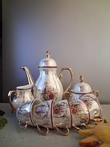 cay: Çay dəsti, rəng - Ağ, Farfor — 1