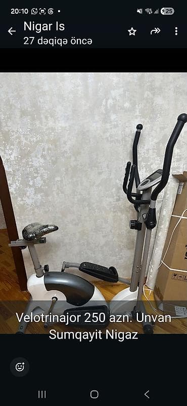Velotrenajor - Növ: Elliptik/velotrenajor (əl tutacaqları, pedallar — 1