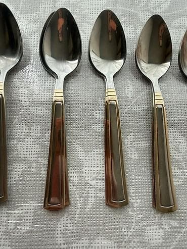 1 kq banka: Mətbəx üçün dəst: Paslanmayan poladdan çay qaşıqları - Miqdar: 18 — 2