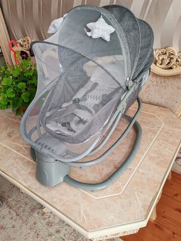 qidalandırmaq üçün uşaq stul yelləncək: Təzədən fərqlənmir. Elektrikli beşik/uşaq yelləncəyi - Rəng: boz - — 2