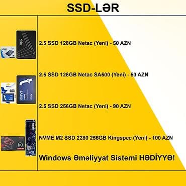 netbook ikinci el: SSD-lər” ⭐2.5 SSD 128GB Netac (Yeni) - 50 AZN ⭐2.5 SSD 128GB Netac — 2