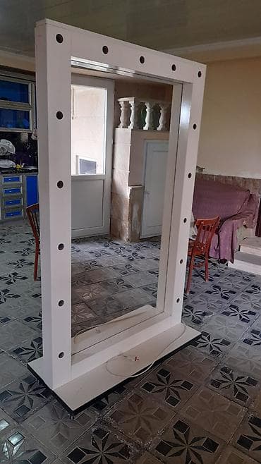 material: Güzgü Döşəmə üstü, Düzbucaqlı, Makiyaj üçün, Arxa işıqlı — 2