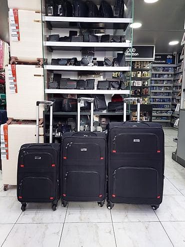 idma: Məhsul: 3-lü yumşaq korpuslu səyahət çamadan dəsti - Rəng: qara — 1